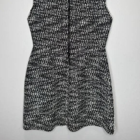 Alice + Olivia Sally Side Zip Tweed Mini Dress 8 Black White Business Casual NEW - Picture 8 of 13